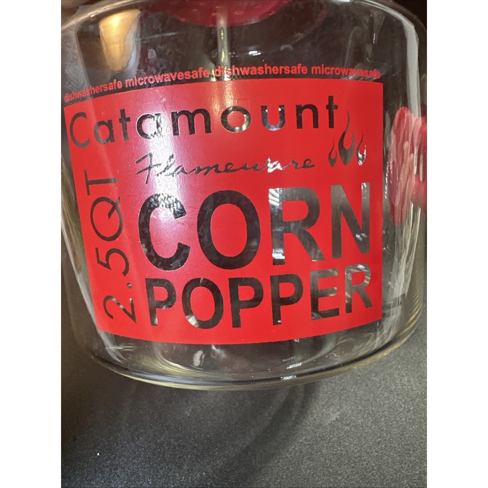 Catamount Glass Microwave Popcorn Popper Corn Popper 2 1/2 Quarts EUC - Picture 8 of 10